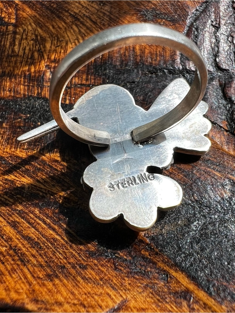 Sterling Silver Queen Conch Purple Spiny Oyster Hummingbird Ring Adjustable - Picture 5 of 9